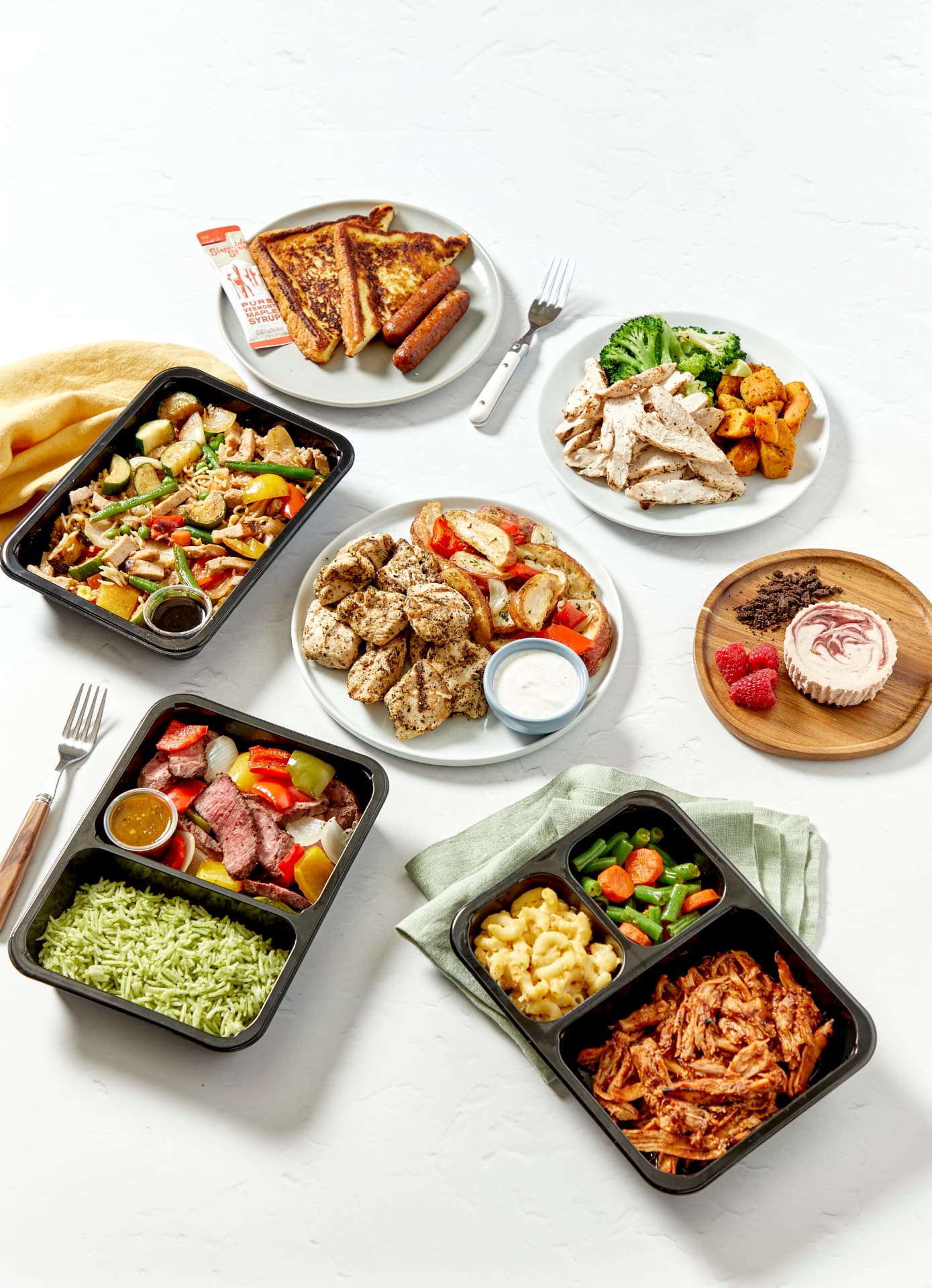 Fresh chef-crafted Fitlife Foods meals spread on a table